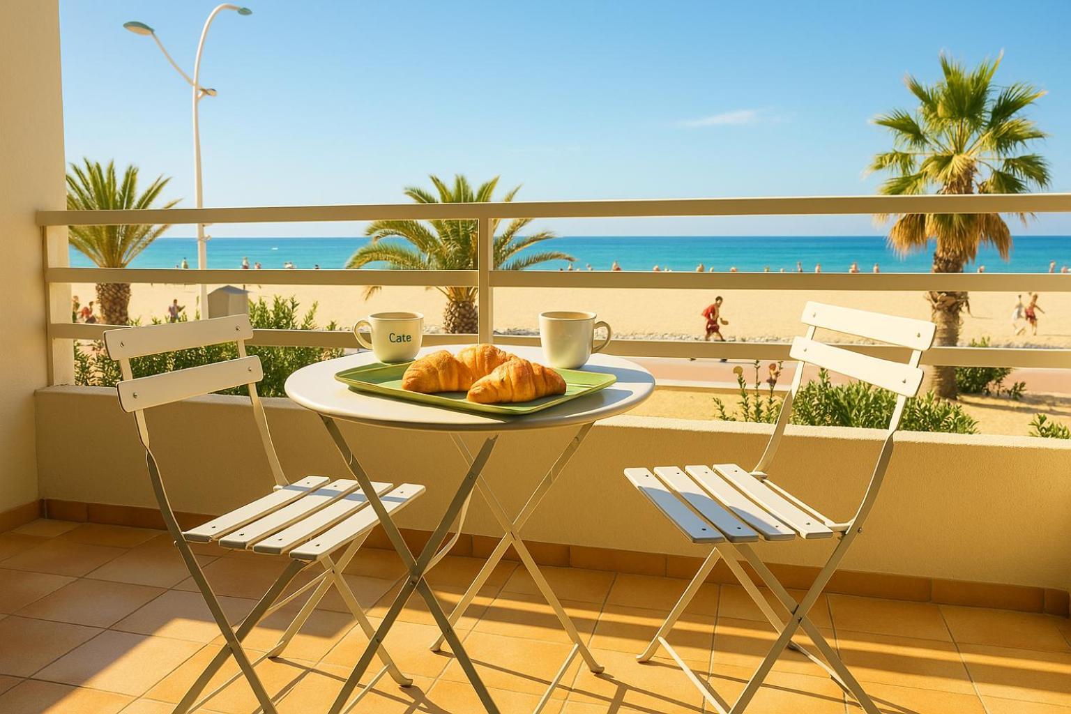 "Plage" Splendide Vue Mer Depuis La Chambre Et Le Salon Cuisine, 20M De La Plage! Canet-en-Roussillon Exterior foto